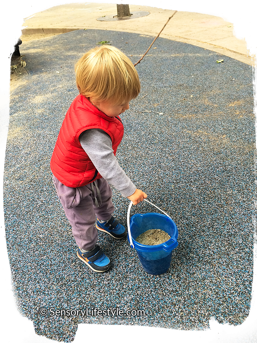 Carrying heavy bucket